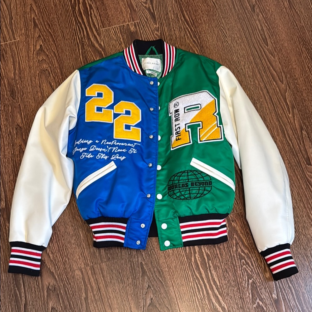 Colorful Varsity Jacket with Patches